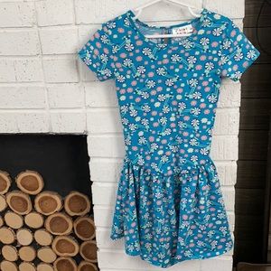 Beautiful blue bike with baskets dress